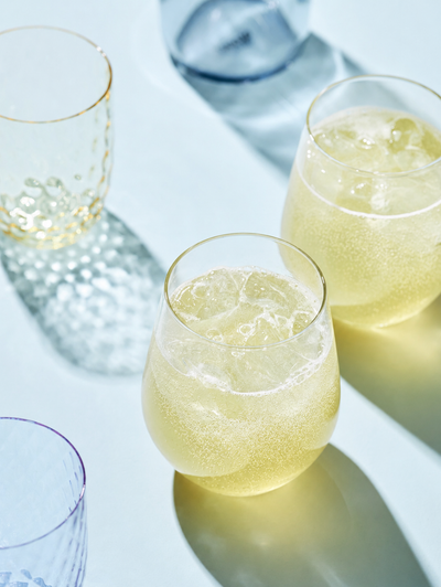 CLUTCH InnoSoda high-fibre soda served over ice in glasses
