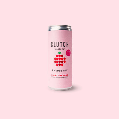 CLUTCH InnoSoda Raspberry high-fibre soda can
